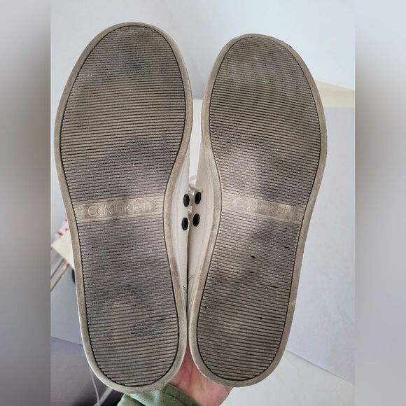 Calvin Klein Michaela Vegan Leather Sneakers White Lace Up Streetwear Casual 9.5 - Picture 10 of 10